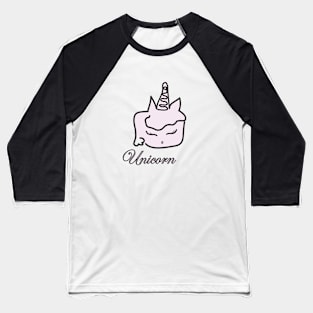 Unicorn digital painting pale pink Baseball T-Shirt